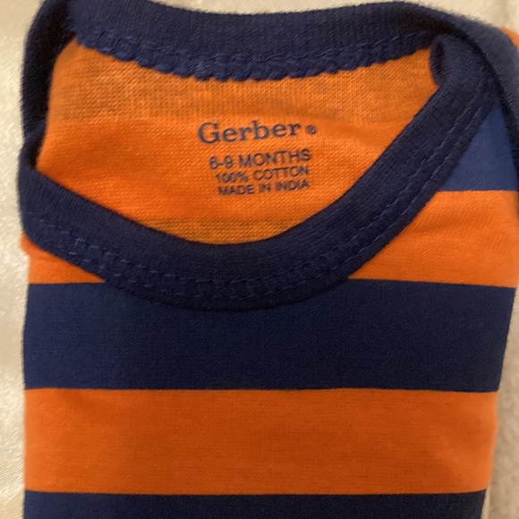 Gerber’s Short sleeve 6-9 navy and orange onesie - Picture 12 of 12